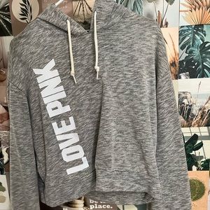 pink cropped hoodie